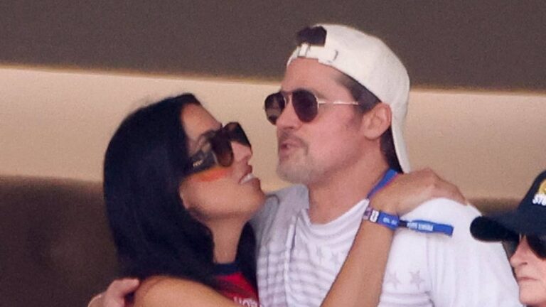 Brad Pitt and girlfriend Ines de Ramon pack on the PDA at FIFA date - HELLO! Magazine