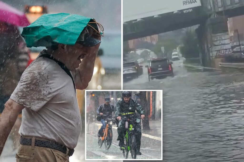 NYC hit with flash flood warnings as downpours batter Big Apple and force flight delays - New York Post