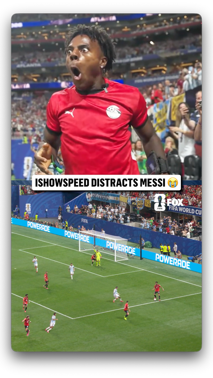 @ishowspeedsui was right behind the goal when Messi missed his penalty 🤣 - FOX Sports