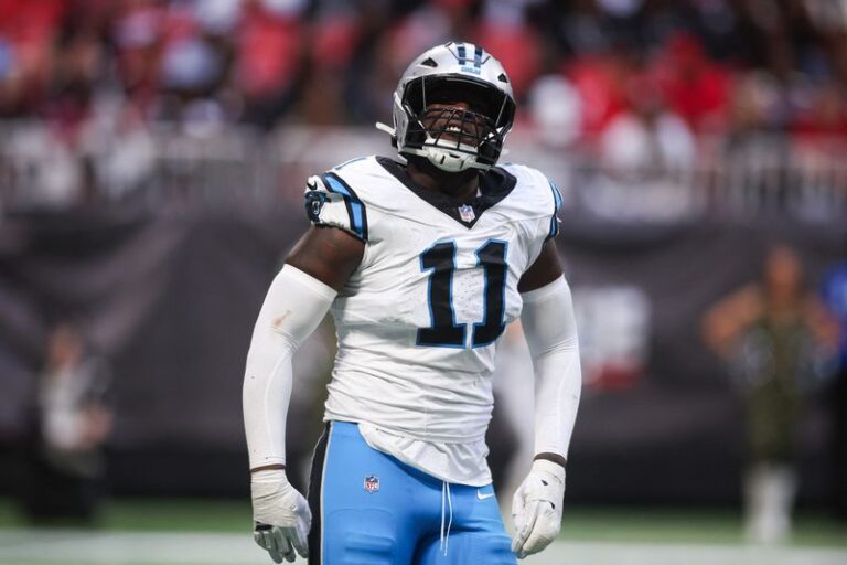 Panthers OLB Nic Scourton (knee) carted off field as training camp opens - WTVB
