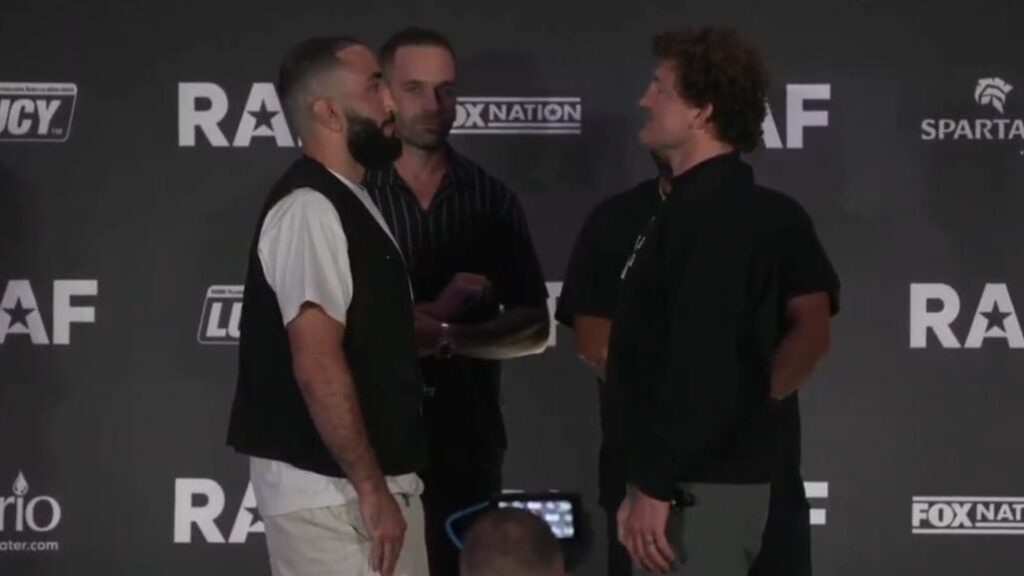 RAF 11 faceoff video: Ben Askren faces off with Belal Muhammad one year after resuscitation - MMA Junkie