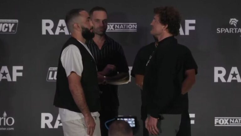 RAF 11 faceoff video: Ben Askren faces off with Belal Muhammad one year after resuscitation - MMA Junkie