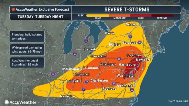 Tornado warning issued for parts of Somerset, Morris counties - Central New Jersey News