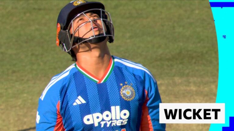 England vs India fourth T20: Vaibhav Sooryavanshi bats 'high in the air' but is caught by Sam Curran - BBC