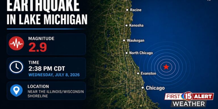 Lake Michigan Earthquake Shakes Chicago Area, Felt Across Parts of Northeast Illinois - WMTV 15 NEWS