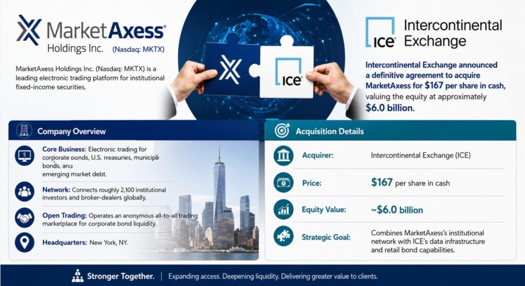 ICE to Acquire MarketAxess in $6 Billion All-Cash Deal, Expanding Fixed-Income Trading Platform - citybiz