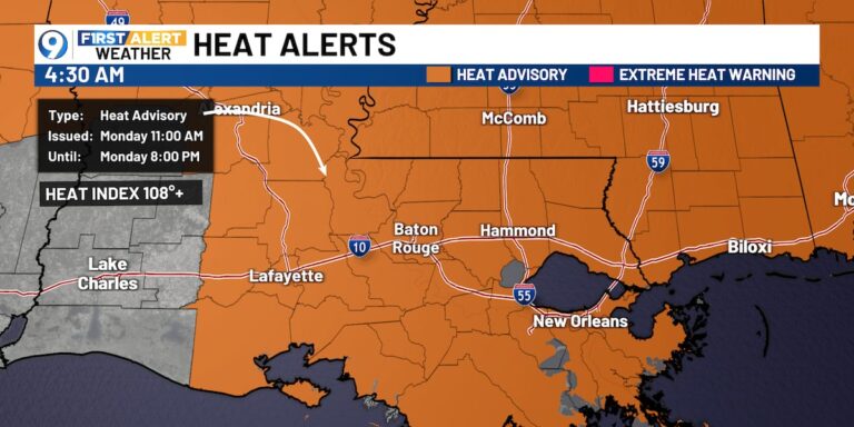 A stretch of dangerous heat settles in - WAFB