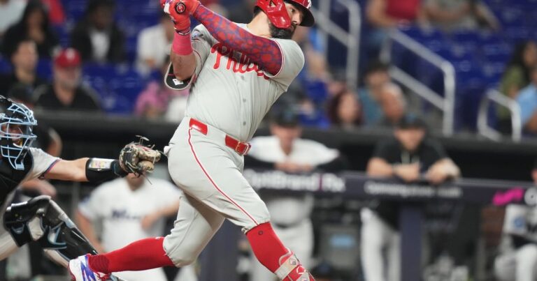 Phillies DH Schwarber out of starting lineup vs. Marlins with illness - TSN