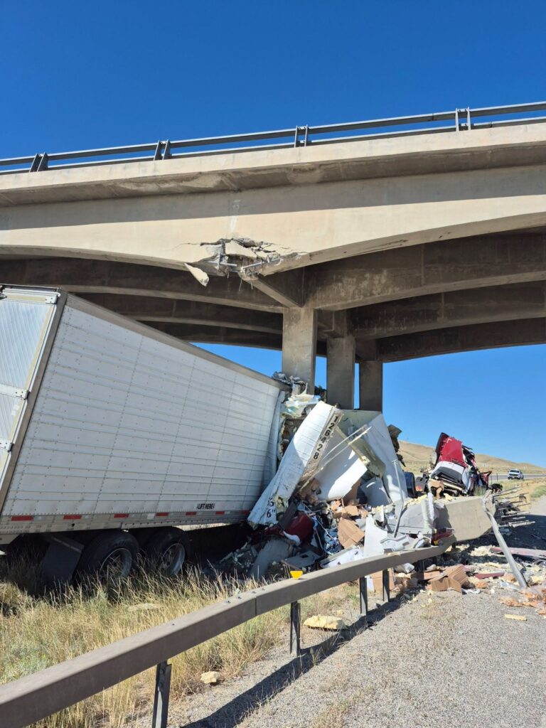 Truck Rams Bridge, I-80 Near Rawlins Wyoming - K2 Radio