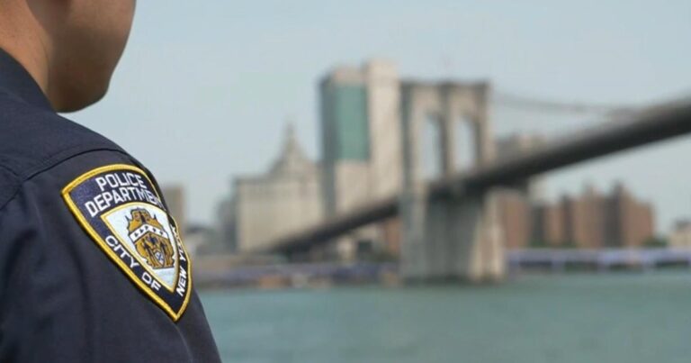 NYPD officer who saved woman on Brooklyn Bridge says rescue happened on his 3rd day with elite unit - CBS News