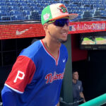 In his first plate appearance of the Futures Game, Edward Florentino was hit by a pitch in the backside to lead off the bottom of the third inning. - DK Pittsburgh Sports