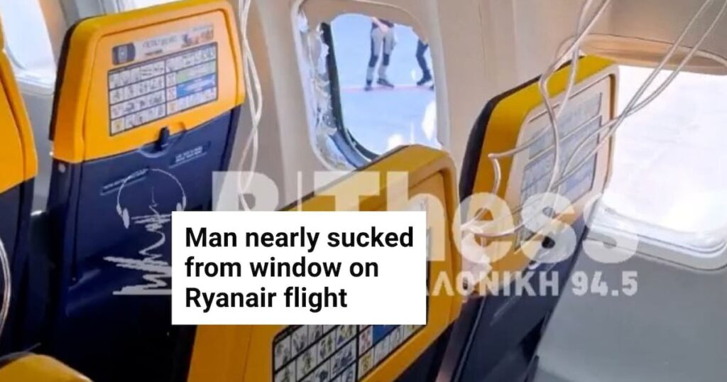 Ryanair passenger partly sucked out of plane as window dislodges - The Irish Times