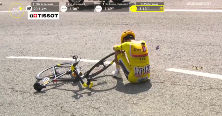 🎥 Yellow Jersey Traeen Loses Tour de France Lead & Crashes Hard - IDLprocycling.com