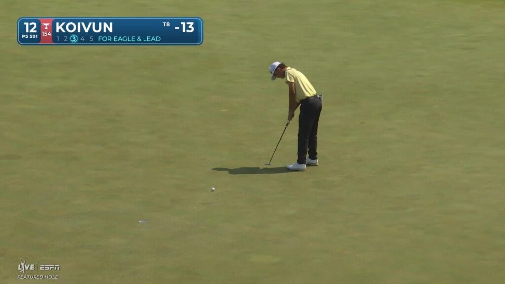 Jackson Koivun makes 12-foot eagle putt on No. 12 at 3M Open - PGA Tour