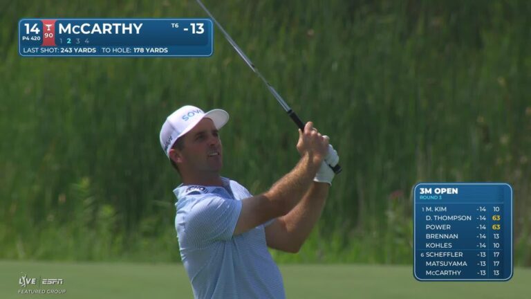 Denny McCarthy's 173-yard approach sets up birdie on No. 14 at 3M Open - PGA Tour