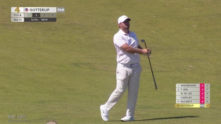 Chris Gotterup's 144-yard approach sets up birdie on No. 4 at Genesis Scottish Open - PGA Tour