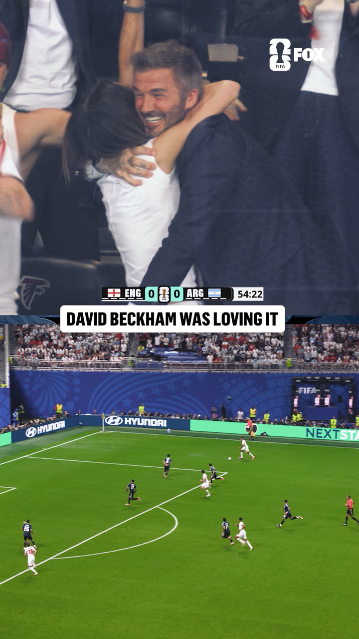 Sir David Beckham enjoying England taking the lead over the defending champions Argentina - FOX Sports