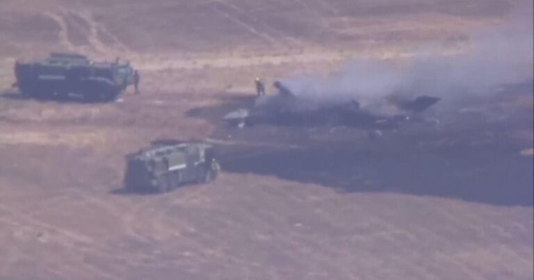 F-35 fighter jet crashes at San Diego Marine Corps base, sparking fire - CBS News