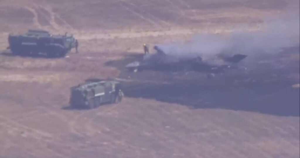 F-35 fighter jet crashes at San Diego Marine Corps base, sparking fire - CBS News
