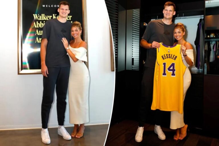Miss America Abbie Stockard steals show at fiancé Walker Kessler’s Lakers arrival - New York Post