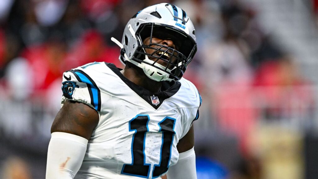 Panthers' Scourton carted off with knee injury on 1st day of camp - ABC11 News