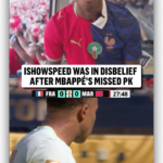 ishowspeed was left stunned seeing Mbappé's first ever FIFA World Cup penalty miss 😳 Stream here: https://www.youtube.com/watch?v=k-OxXMV-RTY - FOX Sports