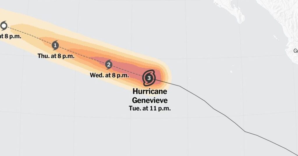 Maps: Tracking Hurricane Genevieve - The New York Times