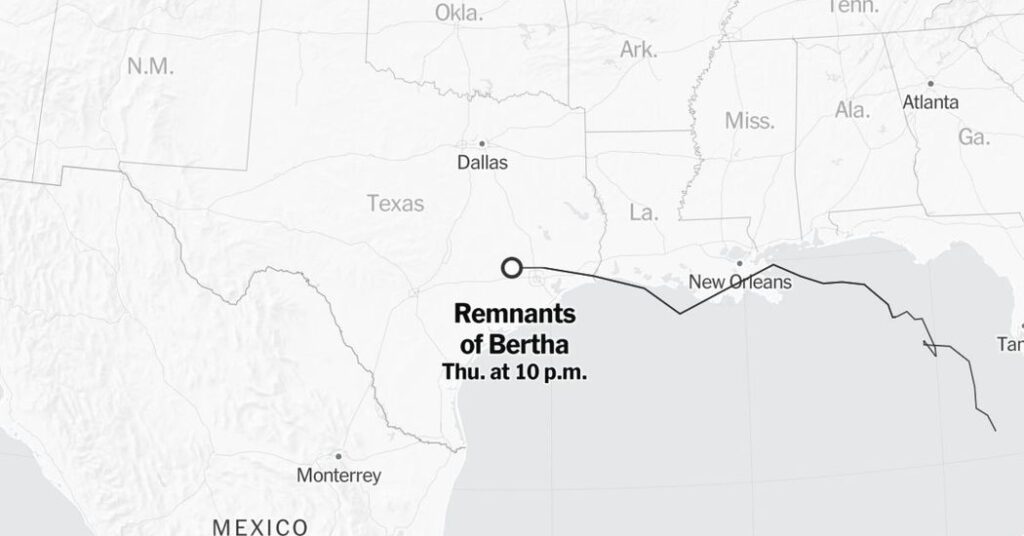 Maps: Tracking the Remnants of Bertha - The New York Times