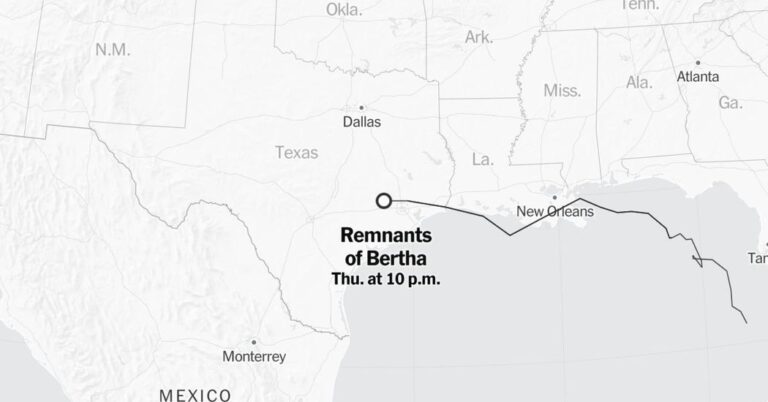 Maps: Tracking the Remnants of Bertha - The New York Times
