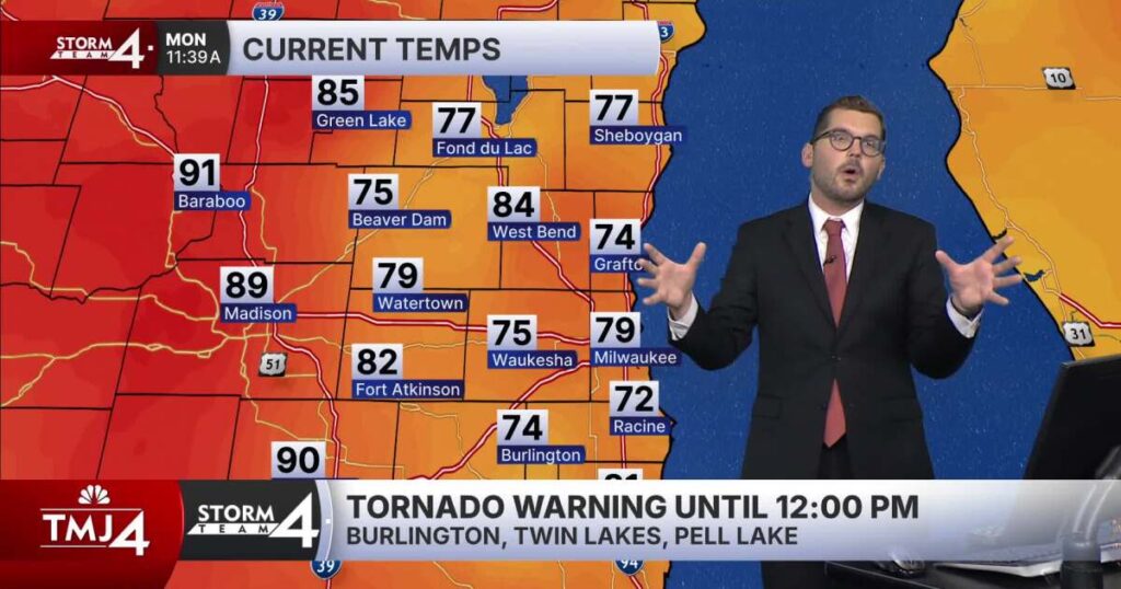 LIVE: Tornado warning issued for Burlington, Twin Lakes and Pell Lake until noon - TMJ4 News