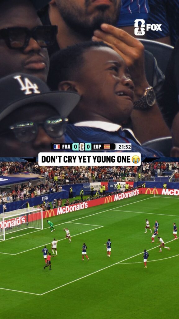 Someone tell this young French fan it's not over yet 😅 - FOX Sports