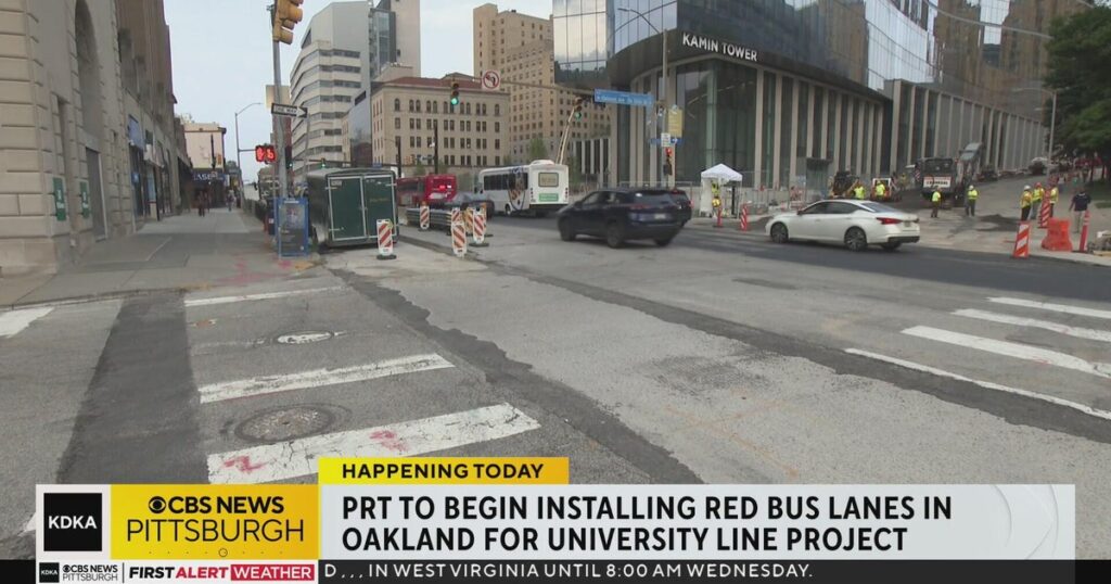 Pittsburgh Regional Transit to install red bus lanes in Oakland neighborhood - CBS News