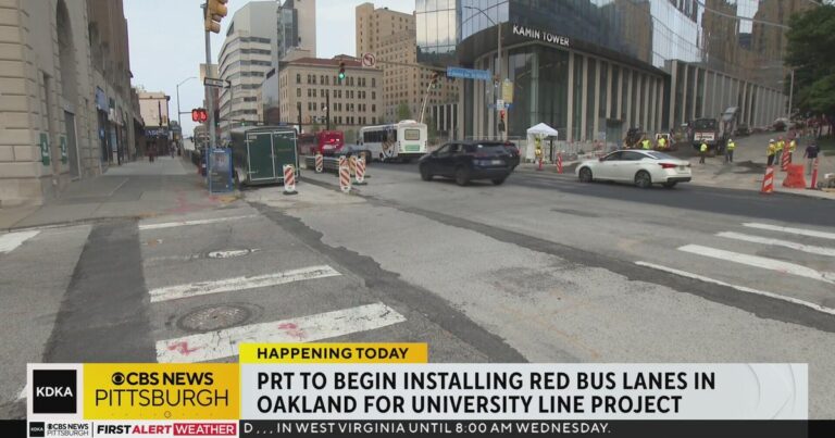 Pittsburgh Regional Transit to install red bus lanes in Oakland neighborhood - CBS News