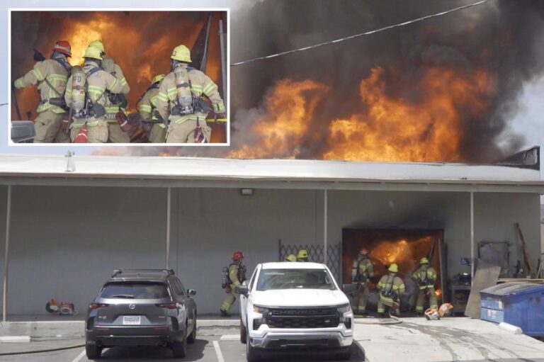 Fire erupts at Fullerton Municipal Airport as firefighters battle flames - New York Post