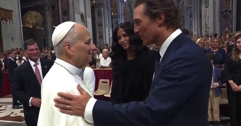 Matthew McConaughey Meets Pope Leo XIV at the Vatican - TODAY.com