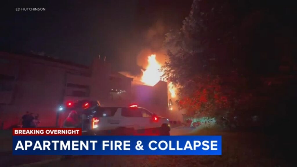 3-alarm apartment fire causes partial collapse in Deptford Township, New Jersey - 6abc Philadelphia