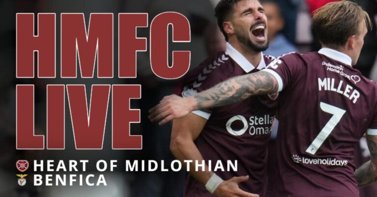 Hearts v Benfica LIVE: Wouter Vrancken makes two changes to starting XI - Hearts Standard