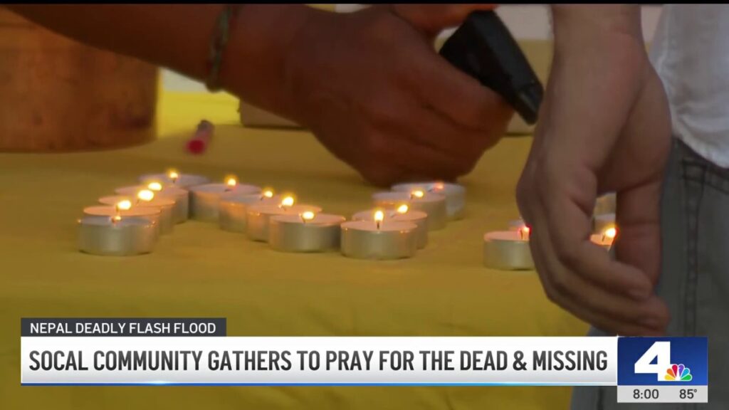 Nepali temple in Norwalk hosts vigil for flood victims - NBC Los Angeles