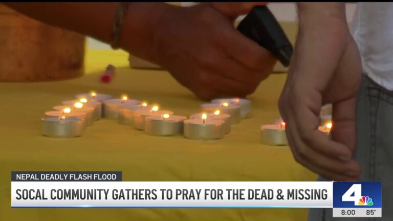 Nepali temple in Norwalk hosts vigil for flood victims - NBC Los Angeles