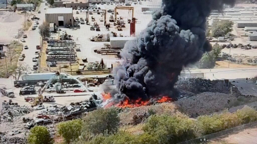 Oklahoma City firefighters battle salvage yard blaze near SE 59th and High Ave - KOKH