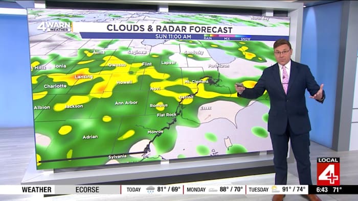 A soggy weather forecast with rain chances into early next week in Metro Detroit - ClickOnDetroit | WDIV Local 4
