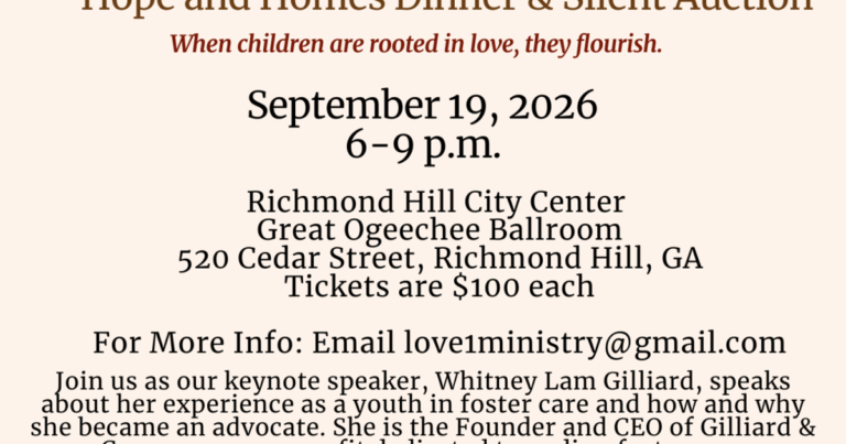 Aug. 26 - Love One Inc. to Host Hope & Homes Dinner and Silent Auction at Richmond Hill City Center - Savannah Business Journal