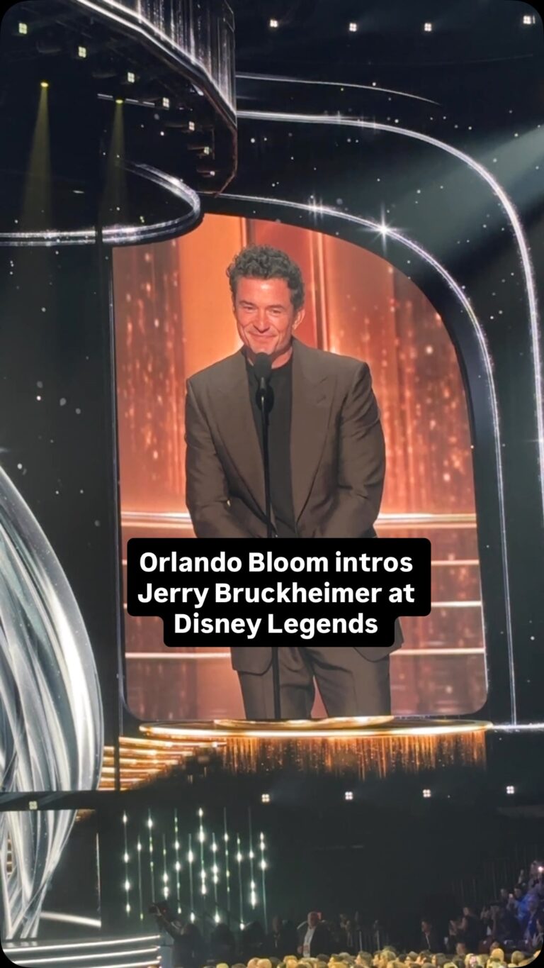 Orlando Bloom, star of ‘Pirates of the Caribbean,’ intros Jerry Bruckheimer as he is honored as a Disney Legend | #D23 - facebook.com