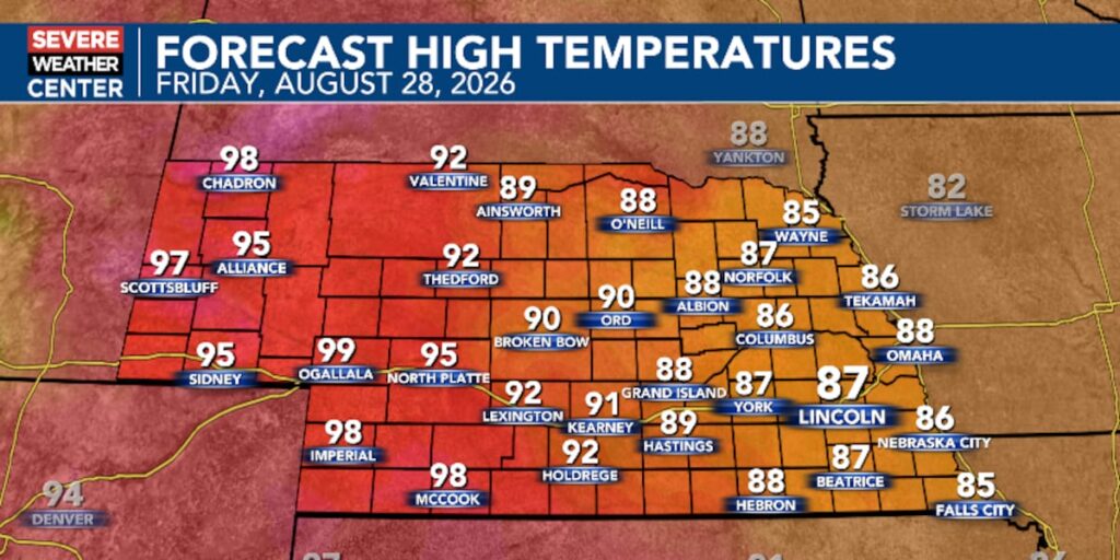 Above average temperatures return today and continue through the weekend - KOLN | Nebraska Local News, Weather, Sports | Lincoln, NE