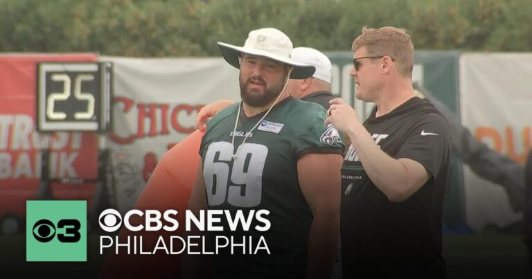 Several key Eagles miss from practice at training camp Wednesday - CBS News
