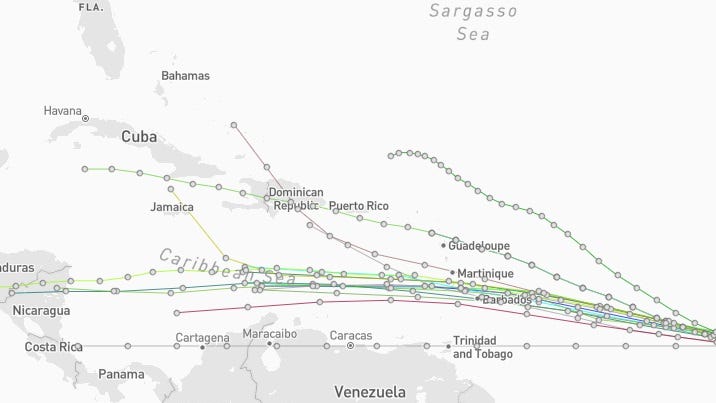 See latest spaghetti models for Invest 92L. Is it coming toward Florida? - The Palm Beach Post