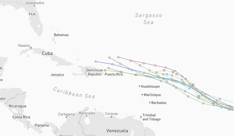 Spaghetti models for Invest 94L. Will it impact Florida this weekend? - Treasure Coast News