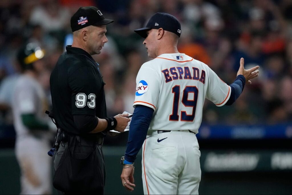 Astros manager forced to remove Hunter Brown after accidentally signaling to bullpen - The New York Times