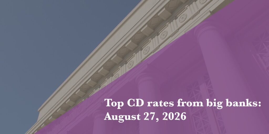 Top CD rates from major banks on August 27, 2026: Chase CDs, Bank of America CDs, Citibank CDs, and more - Fortune