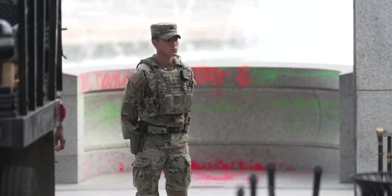World War II memorial vandalized with graffiti, soap bubbles - KY3
